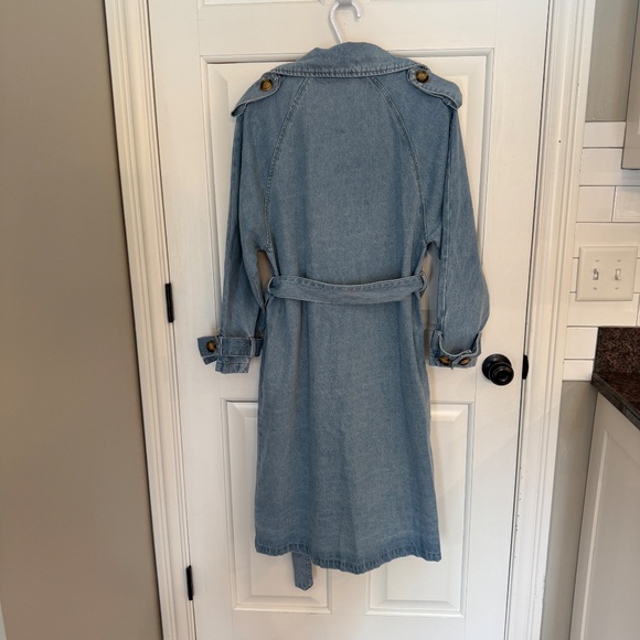 BronzeSnake Ashley Trench Coat Blue Denim 45722 - Picture 8 of 10